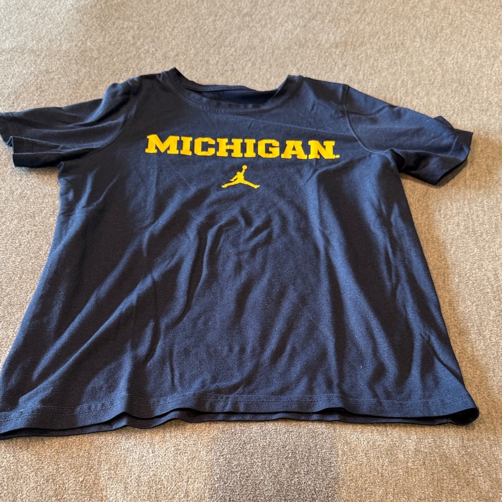 Jordan Kids Navy and Yellow Michigan Tee